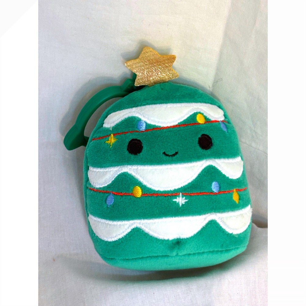 Squishmallows Johann the Christmas Tree 3.5 Inch Clip‎ On Plush Holiday Ornament